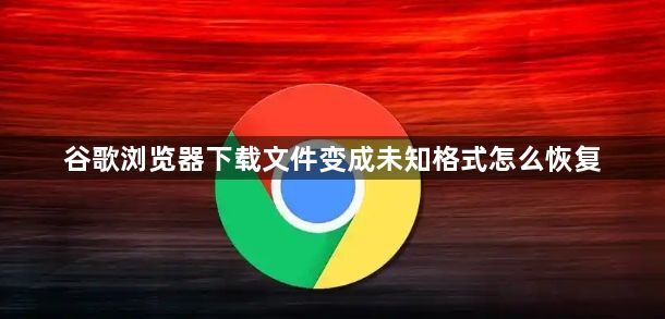 谷歌浏览器下载文件变成未知格式怎么恢复