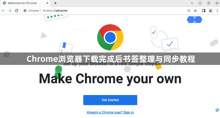 Chrome浏览器下载完成后书签整理与同步教程