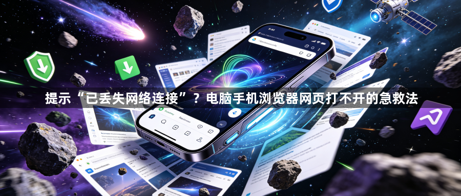 提示“已丢失网络连接”？电脑手机浏览器网页打不开的急救法1