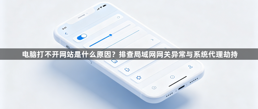 电脑打不开网站是什么原因？排查局域网网关异常与系统代理劫持1