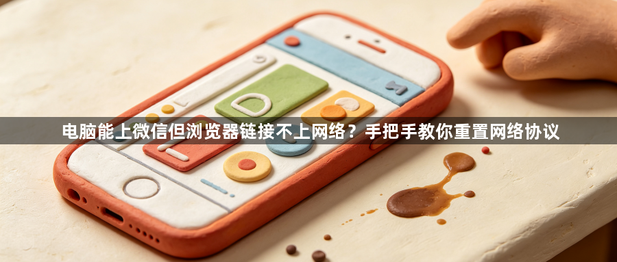 电脑能上微信但浏览器链接不上网络？手把手教你重置网络协议1
