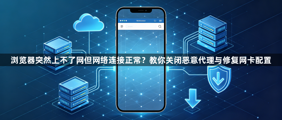 浏览器突然上不了网但网络连接正常？教你关闭恶意代理与修复网卡配置1