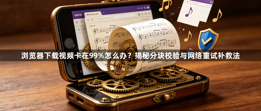 浏览器下载视频卡在99%怎么办?揭秘分块校验与网络重试补救法1